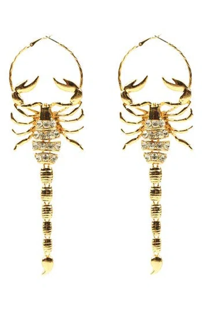 Eye Candy Los Angeles Scorpion Drop Earrings In Gold