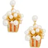 Eye Candy Los Angeles Selene Faux Pearl & Cubic Zirconia Popcorn Drop Earrings In Gold