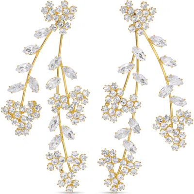Eye Candy Los Angeles Serenity Leaf Dangle Drop Earrings In Gold
