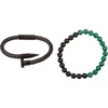 Eye Candy Los Angeles Set Of 2 Colton Bracelets In Black