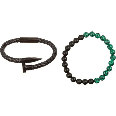 Eye Candy Los Angeles Set Of 2 Colton Bracelets In Black