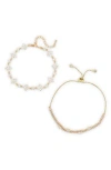 Eye Candy Los Angeles Set Of 2 Mila Cubic Zirconia Bracelets In Gold