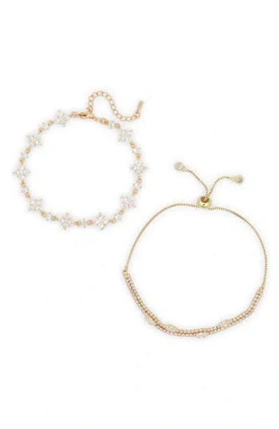 Eye Candy Los Angeles Set Of 2 Mila Cubic Zirconia Bracelets In Gold