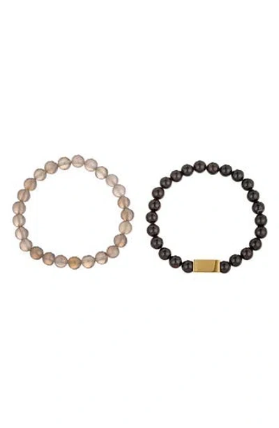 Eye Candy Los Angeles Set Of 2 Shawn Agate Beaded Bracelets In Multi