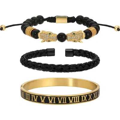Eye Candy Los Angeles Set Of 3 Mario Panther Head Bracelets In Multi