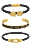 Eye Candy Los Angeles Set Of 3 Vincent Bracelets In Black