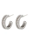 Eye Candy Los Angeles Shirin Faux Pearl Hoop Earrings In Silver