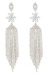 Eye Candy Los Angeles Siciliy Fringe Statement Earrings In Silver