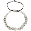 Eye Candy Los Angeles Sivan Beaded Ball Slide Bracelet In Silver