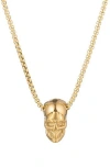 Eye Candy Los Angeles Skull Head Necklace In Gold
