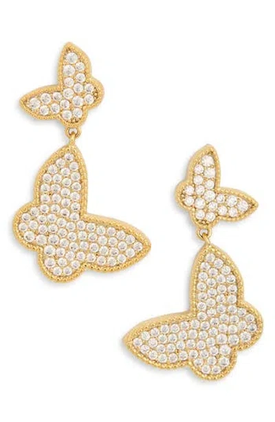 Eye Candy Los Angeles Sofia Butterfly Drop Earrings In Gold