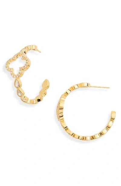 Eye Candy Los Angeles Sonya Cz Clover Hoop Earrings