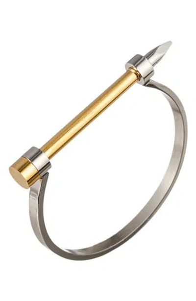 Eye Candy Los Angeles Spike Two-tone Cuff Bracelet In Green
