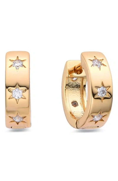 Eye Candy Los Angeles Star Cz Huggie Hoop Earrings In Gold