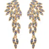Eye Candy Los Angeles Starling Crystal Cluster Statement Drop Earrings In Gold