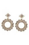 Eye Candy Los Angeles Stephanie Noir Cz Loop Droop Earrings In Silver
