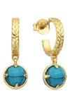 Eye Candy Los Angeles Stone Huggie Hoop Earrings In Gold
