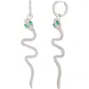 Eye Candy Los Angeles Sybill Snake Drop Earrings In Silver