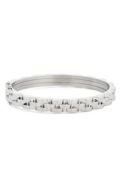 Eye Candy Los Angeles Takashi Band Hinged Bracelet In Metallic