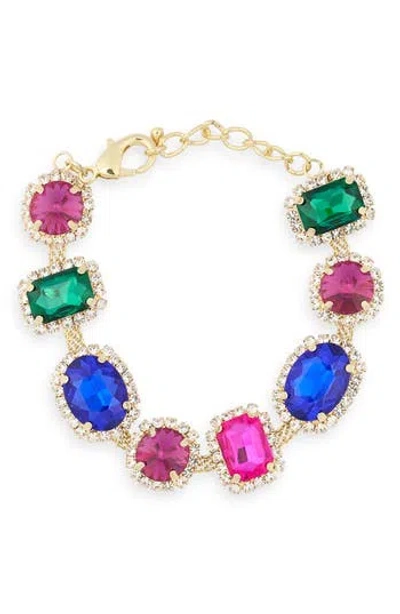 Eye Candy Los Angeles Talia Crystal Line Bracelet In Multi