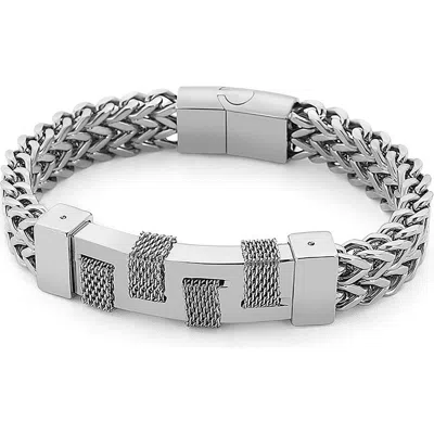 Eye Candy Los Angeles Theo Titanium Bracelet In Silver