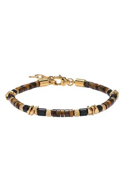 Eye Candy Los Angeles Theodore Agate Beaded Bracelet In Multi
