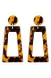 Eye Candy Los Angeles Tina Drop Earrings In Brown