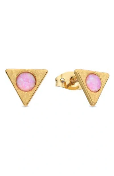 Eye Candy Los Angeles Triangle Stud Earrings In Gold