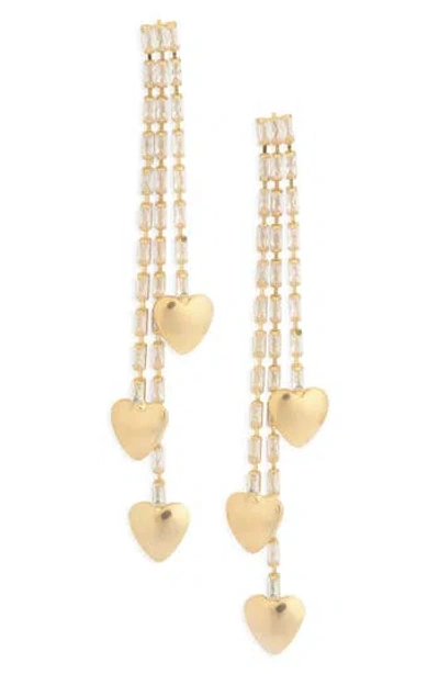 Eye Candy Los Angeles Trinity Cubic Zirconia Heart Drop Earrings