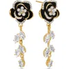 Eye Candy Los Angeles Trudy Flower Drop Earrings In Gold