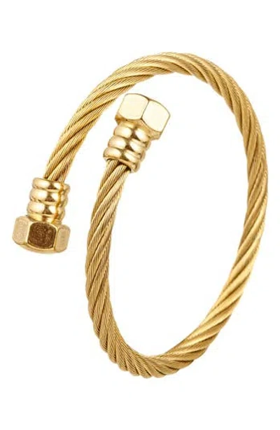 Eye Candy Los Angeles Tyler Wire Wrap Bracelet In Gold
