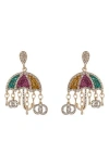 Eye Candy Los Angeles Under My Umbrella Cz Drop Earrings In Gold