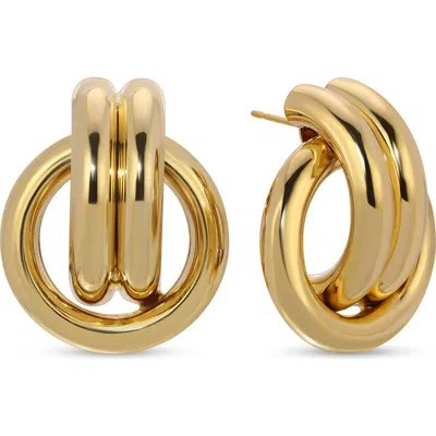 Eye Candy Los Angeles Viola Doorknocker Stud Earrings In Gold