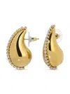 Eye Candy Los Angeles Women's Golden Goldtone & Cubic Zirconia Bean Earrings In Yellow Goldtone