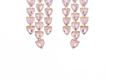 Eye Candy Los Angeles Women's Heart Drop Earrings In Pink