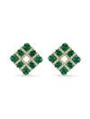 Eye Candy Los Angeles Women's Luxe Abigail Goldtone & Cubic Zirconia Stud Earrings In Green