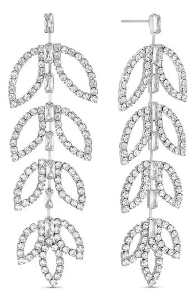 Eye Candy Los Angeles Yuxi Leaf Drop Earrings In Gold
