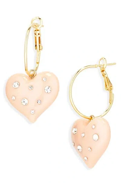 Eye Candy Los Angeles Zaynab Heart Drop Earrings In Gold