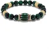 Eye Candy Los Angeles Zephyrine Pavé Beaded Stretch Bracelet In Green