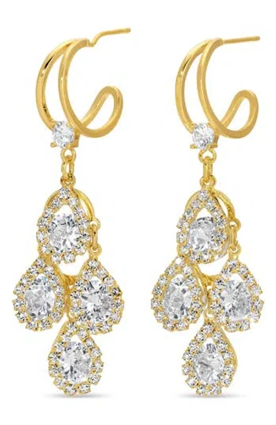 Eye Candy Los Angeles Zuri Cubic Zirconia Drop Earrings In Blue