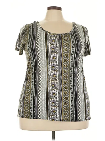 Pre-owned Eye Candy Short Sleeve Blouse In Green
