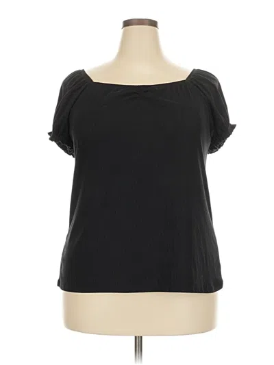 Pre-owned Eye Candy Short Sleeve Top Black Cold Shoulder Neckline Tops