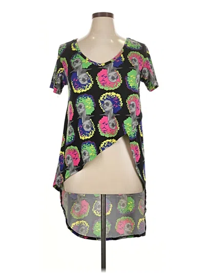 Pre-owned Eye Candy Short Sleeve Top Black Sweetheart Neckline Tops