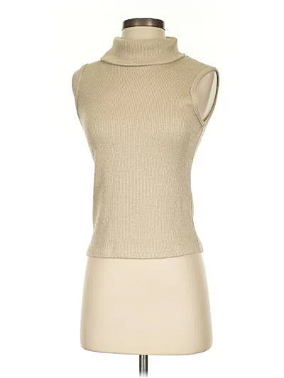 Pre-owned Eye Candy Sleeveless Top Tan Turtleneck Tops