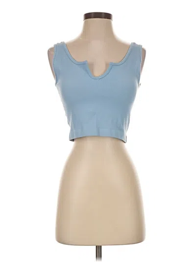 Pre-owned Eye Candy Tank Top Blue Strapless Neckline Tops