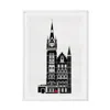 Eye For London Prints Black St.pancras & The Red Piano Illustrated Art Print In Black