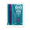 Eye For London Prints Blue Canterbury Cathedral Art Print In Blue