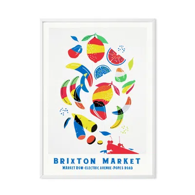 Eye For London Prints Brixton Market London Illustrated Art Print In Multi