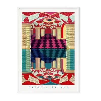 Eye For London Prints Crystal Palace London Illustrated Art Print In Orange/white