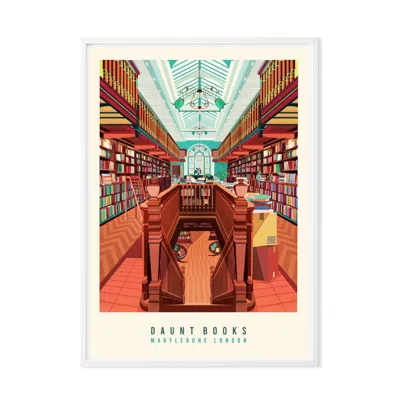 Eye For London Prints Daunt Books London Illustrated Art Print In White